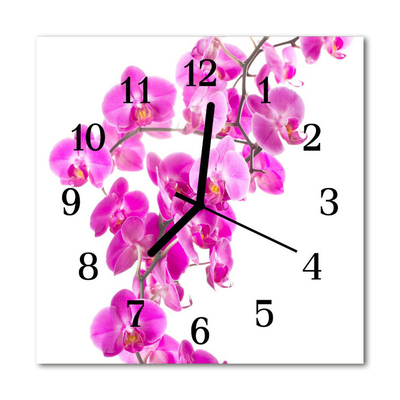 Horloge murale en verre Orchidée