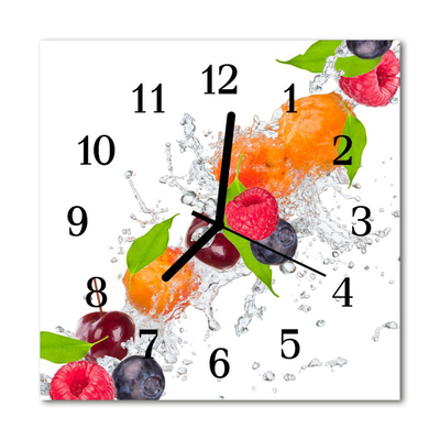 Horloge murale en verre Fruits