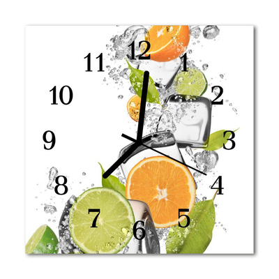 Horloge murale en verre Agrumes