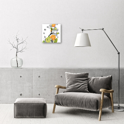 Horloge murale en verre Agrumes