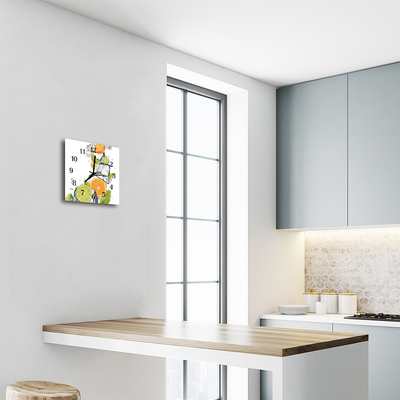 Horloge murale en verre Agrumes
