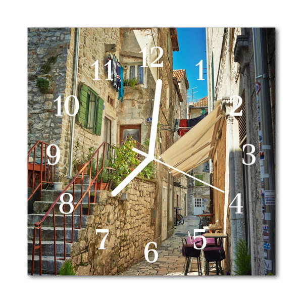 Horloge murale en verre Ruelle