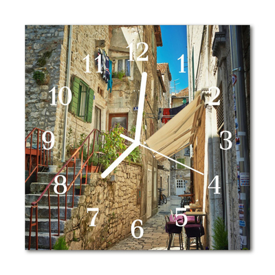 Horloge murale en verre Ruelle