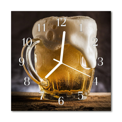 Horloge murale en verre Bière