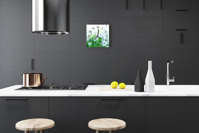 Horloge murale en verre Prairie
