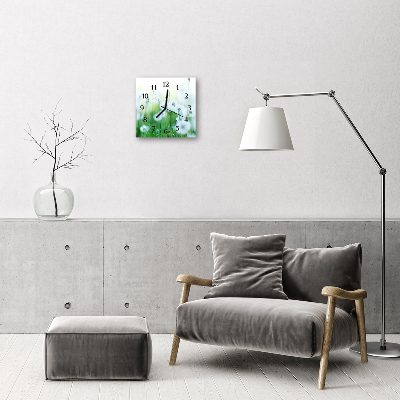 Horloge murale en verre Prairie