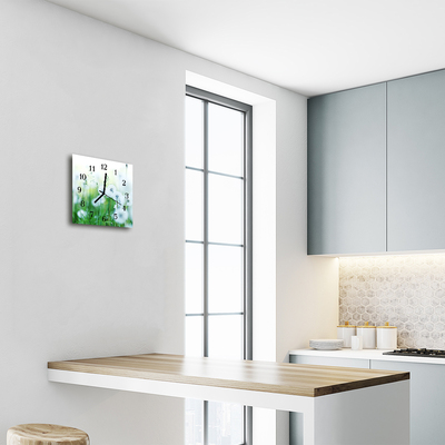 Horloge murale en verre Prairie