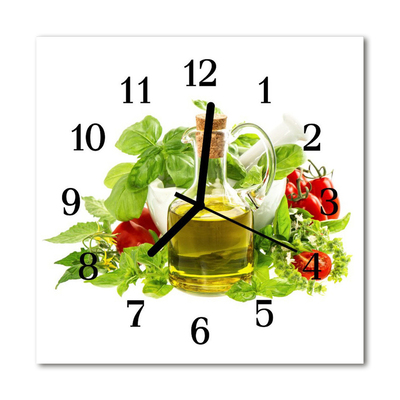 Horloge murale en verre Huile de basilic