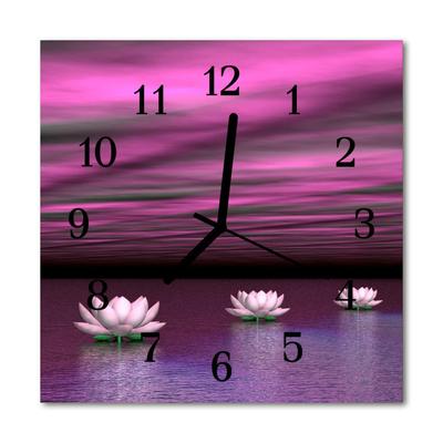 Horloge murale en verre Nénuphars
