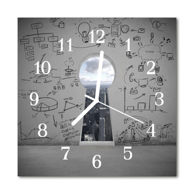Horloge murale en verre Trou de serrure
