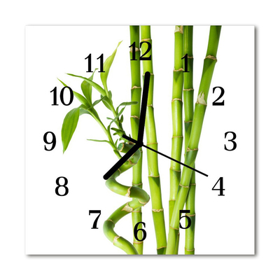 Horloge murale en verre Bambou