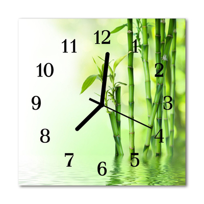 Horloge murale en verre Bambou