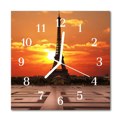 Horloge murale en verre Tour eiffel