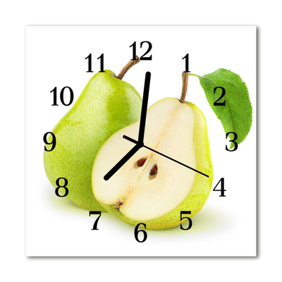 Horloge murale en verre Poires