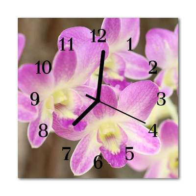 Horloge murale en verre Fleurs