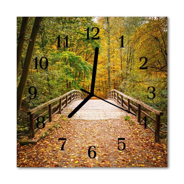Horloge murale en verre Forêt de pont