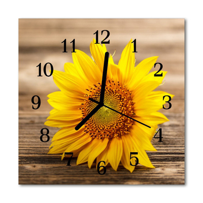 Horloge murale en verre Tournesol