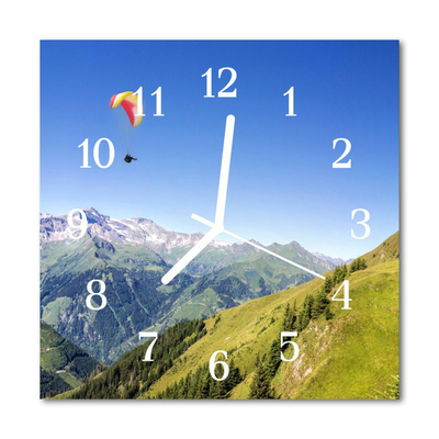 Horloge murale en verre Montagnes