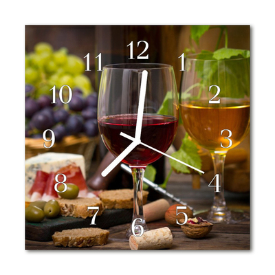 Horloge murale en verre Verres de vin