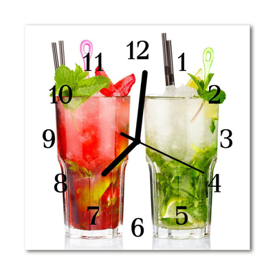 Horloge murale en verre Cocktails