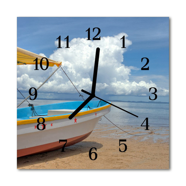 Horloge murale en verre Bateau