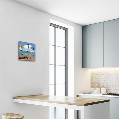 Horloge murale en verre Bateau