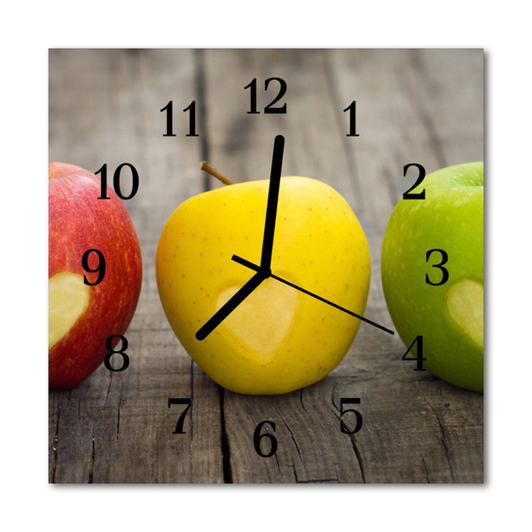 Horloge murale en verre Pommes