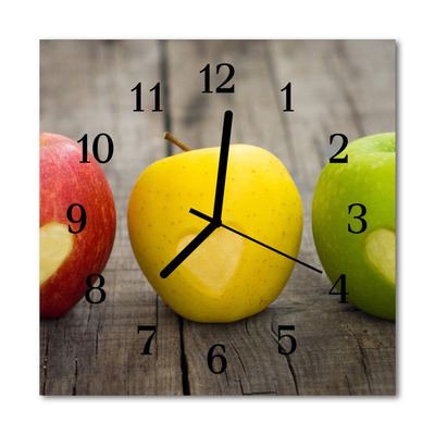 Horloge murale en verre Pommes