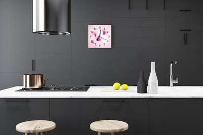 Horloge murale en verre Fleurs