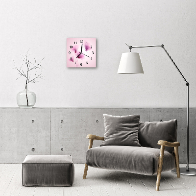 Horloge murale en verre Fleurs