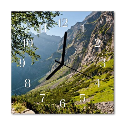 Horloge murale en verre Montagnes