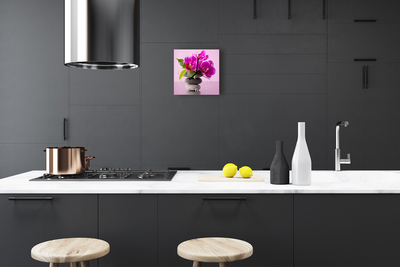 Horloge murale en verre Orchidée