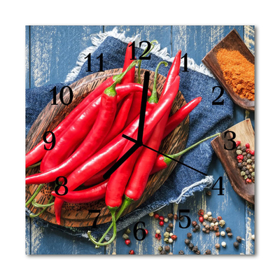 Horloge murale en verre Piment