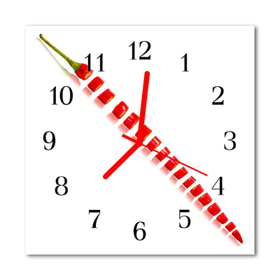 Horloge murale en verre Poivre chili