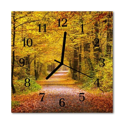 Horloge murale en verre Chemin forestier