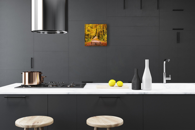 Horloge murale en verre Chemin forestier