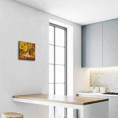 Horloge murale en verre Chemin forestier