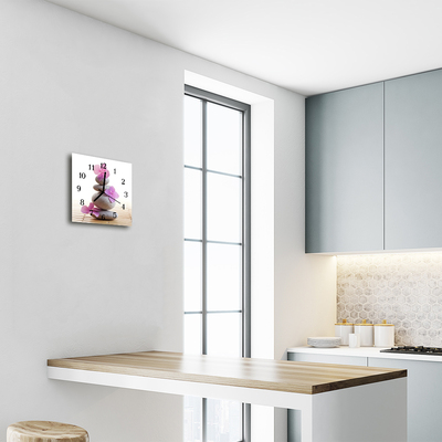 Horloge murale en verre Pierres spa