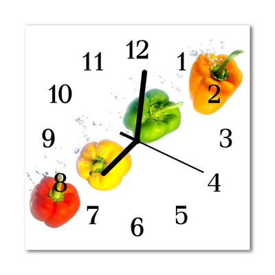 Horloge murale en verre Paprika