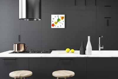 Horloge murale en verre Paprika