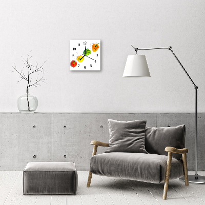 Horloge murale en verre Paprika