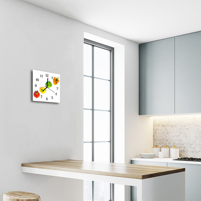 Horloge murale en verre Paprika