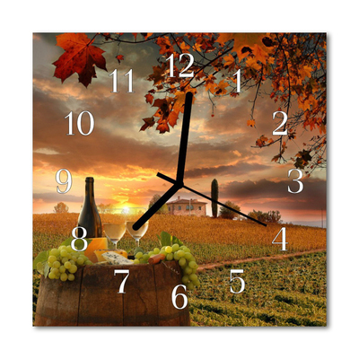 Horloge murale en verre Nature du vin