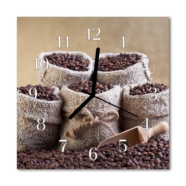 Horloge murale en verre Café en grains