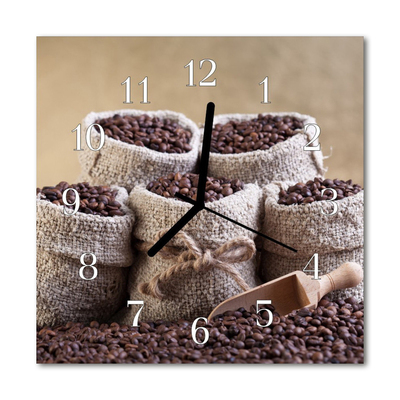 Horloge murale en verre Café en grains