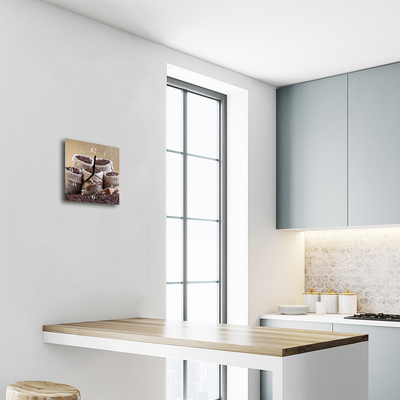 Horloge murale en verre Café en grains
