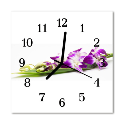 Horloge murale en verre Fleurs