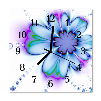 Horloge murale en verre Fleur