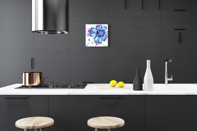 Horloge murale en verre Fleur