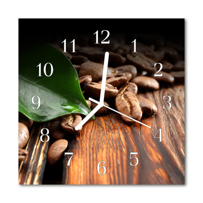 Horloge murale en verre Café en grains